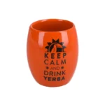 Matero Ceramiczne Huevo Red 200Ml Czarny Nadruk